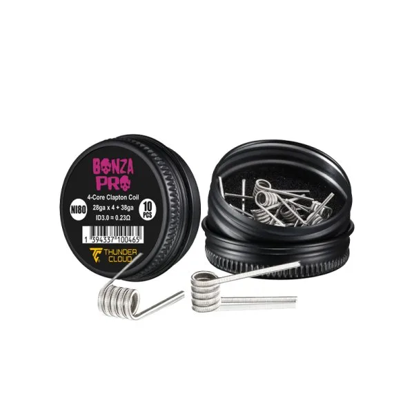 Coils Bonza Pro 4-Core Fused Clapton Ni80 0.23/0.25Ω (10pcs) - Thunder Cloud x Vaping Bogan - image 4