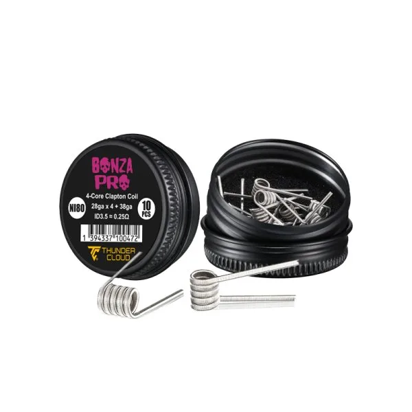Coils Bonza Pro 4-Core Fused Clapton Ni80 0.23/0.25Ω (10pcs) - Thunder Cloud x Vaping Bogan - image 7