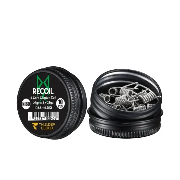 Recoil 3-Core Clapton Coils Ni80 0.25Ω (10pcs) - Thunder Cloud x Grimm Green - image 3