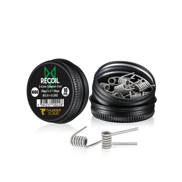 Recoil 3-Core Clapton Coils Ni80 0.25Ω (10pcs) - Thunder Cloud x Grimm Green - image 4