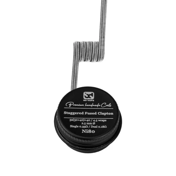 Staggered Fused Clapton Ni80 0.35Ω Handmade (2pcs) - BD Vape - image 2
