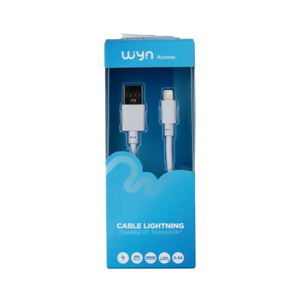 Câble de Charge TYPE-A vers Lightning 1.2m (1pc) - WYN Access - image 3