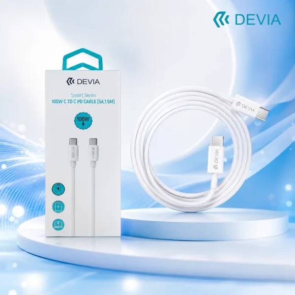 Câble USB-C à USB-C 1.5m 100W - Devia - image 3
