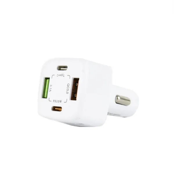 Chargeur Rapide Voiture 4 Ports - BK365-2PD (Blanc) - image 3