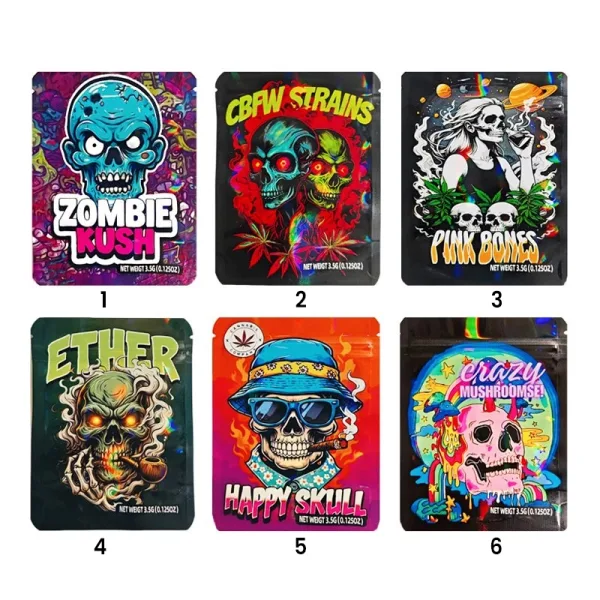Pochette à Fermeture Pression Zombie & Skull (50pcs) 12.5x9.5cm