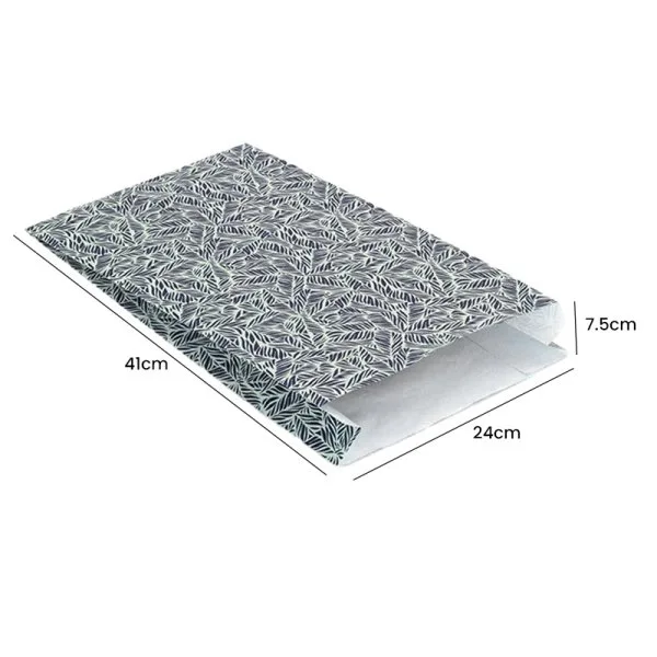 POCHETTE CADEAU KRAFT MOTIF VÉGÉTAL 24x41x7,5 cm (50 pcs) - image 2