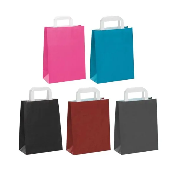 Sac Kraft Poignées Blanches et Plates 22x28x10 (25pcs) - image 2