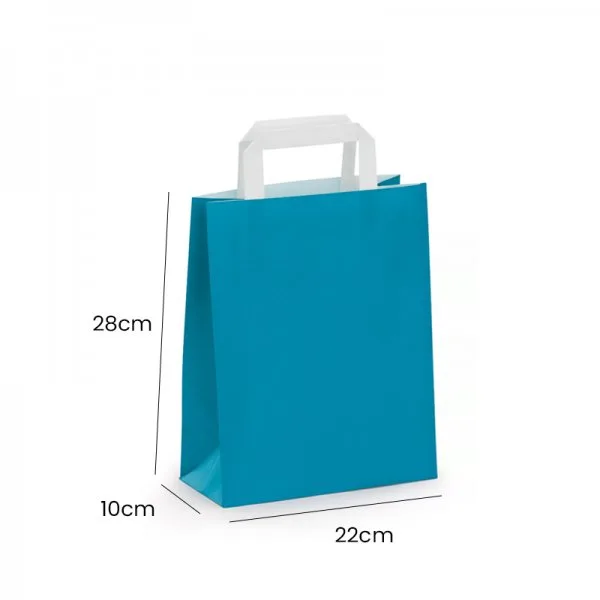 Sac Kraft Poignées Blanches et Plates 22x28x10 (25pcs) - image 4