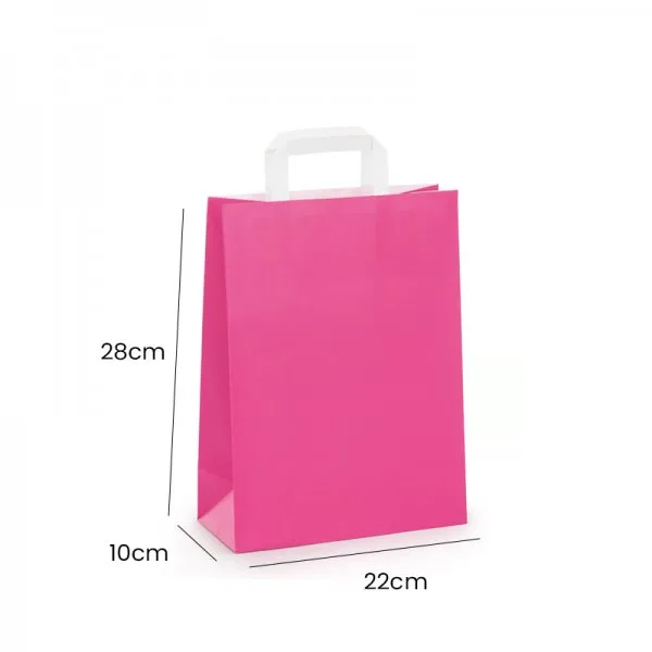 Sac Kraft Poignées Blanches et Plates 22x28x10 (25pcs) - image 5