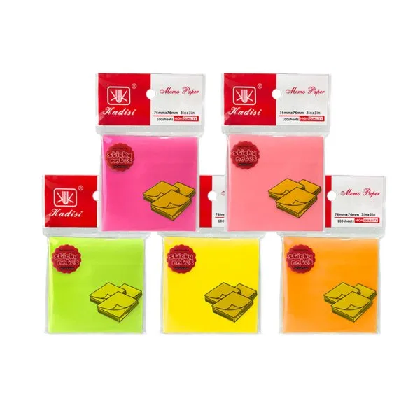 Bloc de 100 feuilles repositionnables aléatoires couleurs néon 7.6x7.6mm - Kadisi - image 2