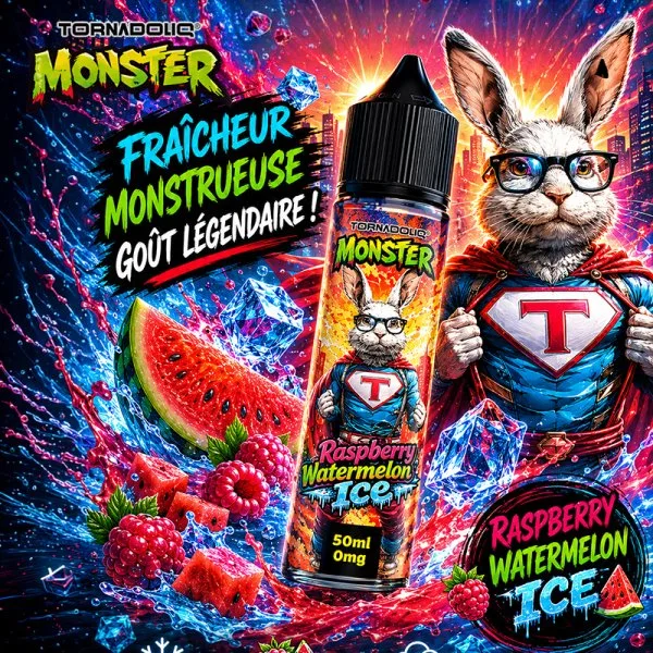 Raspberry Watermelon Ice 0mg 50ml - Monster by Tornadoliq - image 2