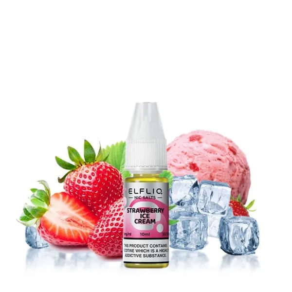 Strawberry Ice Cream (Strawberry Snow) Nic Salt 10ml - Elfliq by Elfbar - image 2