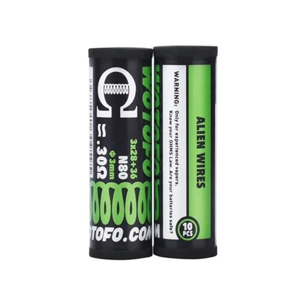 Ni80 Alien Prebuilt Coil 3*28+36G / 0.30Ω (10pcs) - Wotofo - image 2