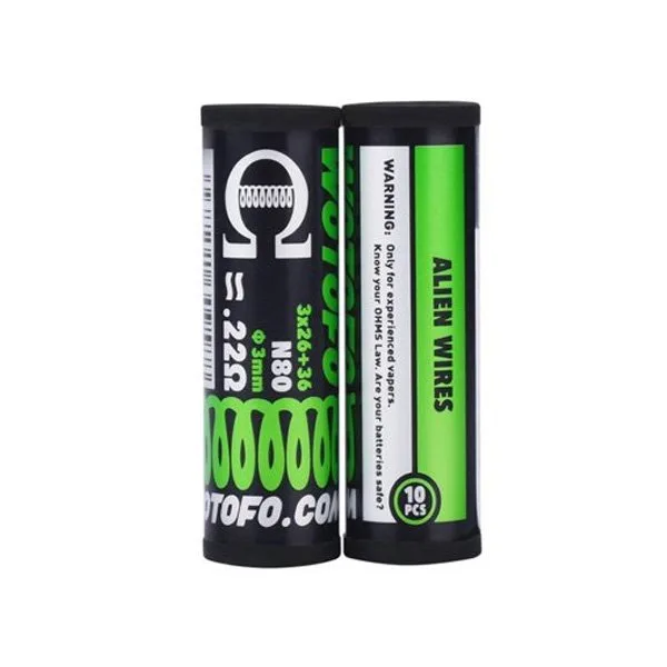 Ni80 Alien Prebuilt Coil 3*26+36G / 0.22Ω (10pcs) - Wotofo - image 2