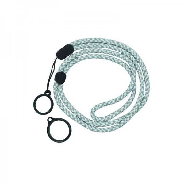 Lanière Réglable Round Avec 2 Anneaux Silicone Grey + White (1pc)