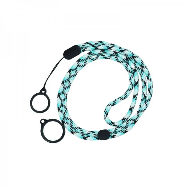 Lanière Réglable Round Avec 2 Anneaux Silicone Black + Blue (1pc) - image 2