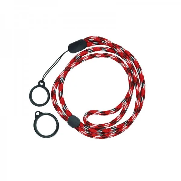 Lanière Réglable Round Avec 2 Anneaux Silicone Red + White (1pc)