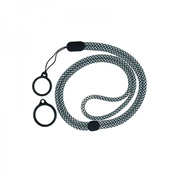 Lanière Réglable Round Avec 2 Anneaux Silicone Black + Grey (1pc)