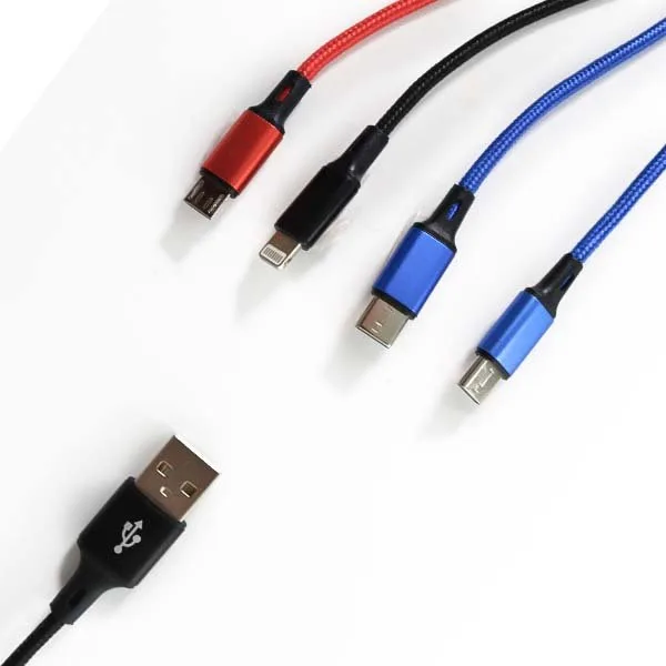 Cable USB  4 en 1 - 2 Type C / 1 Micro Usb / 1 Lightning 125 cm 2.8A - image 5