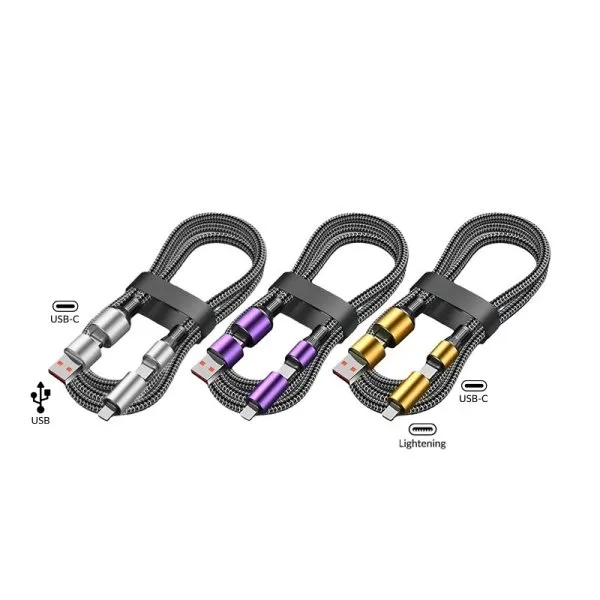 Câble Chargement Rapide USB-A Vers Lightning et USB-C Vers USB-C 1.3M - image 2