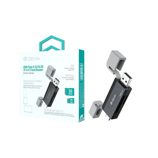 Lecteur de Carte (SD/TF) 2 en 1 Type C 2.0 (480Mbps) - Smart Series by DEVIA - image 3