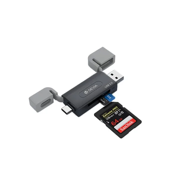 Lecteur de Carte (SD/TF) 2 en 1 Type C 2.0 (480Mbps) - Smart Series by DEVIA - image 4