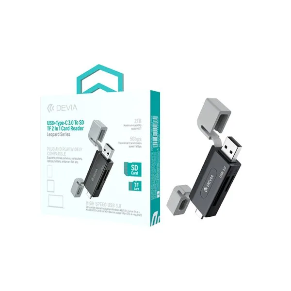 Lecteur de Carte (SD/TF) 2 en 1 Type C 3.0 (5Gbps) - Smart Series by DEVIA - image 3