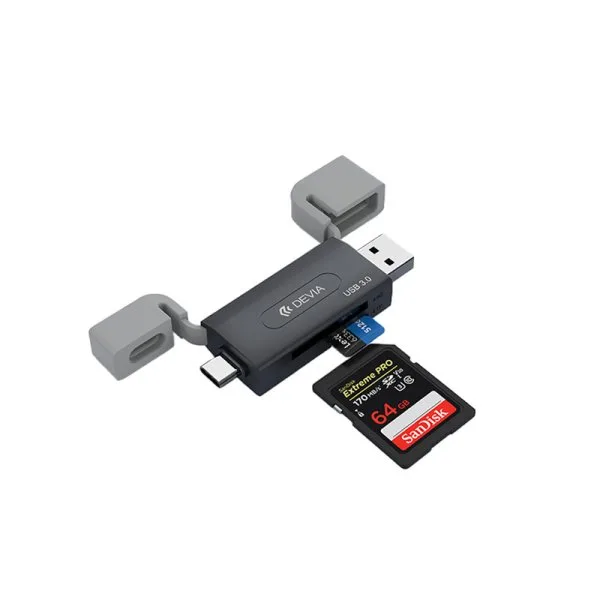 Lecteur de Carte (SD/TF) 2 en 1 Type C 3.0 (5Gbps) - Smart Series by DEVIA - image 4