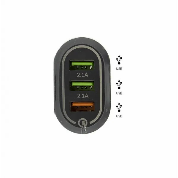 Adaptateur Secteur/USB 3 port 2,1A 5V Fast Charge 3.0 - BK373 (Noir) - image 2