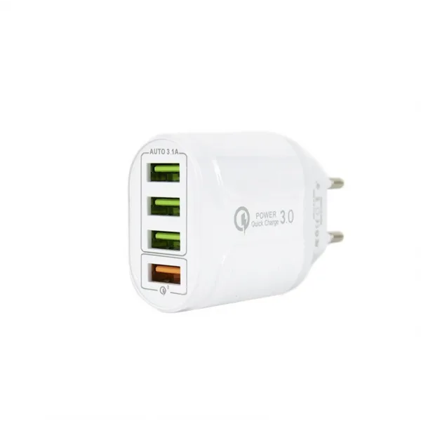 Adaptateur Secteur/USB 4 port 3,1A 5V Fast Charge 3.0 - BK385 (Blanc) - image 3