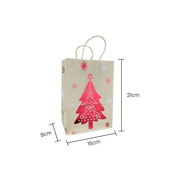 Sac Kraft Christmas Tree 15x8x21cm (10pcs) - image 2