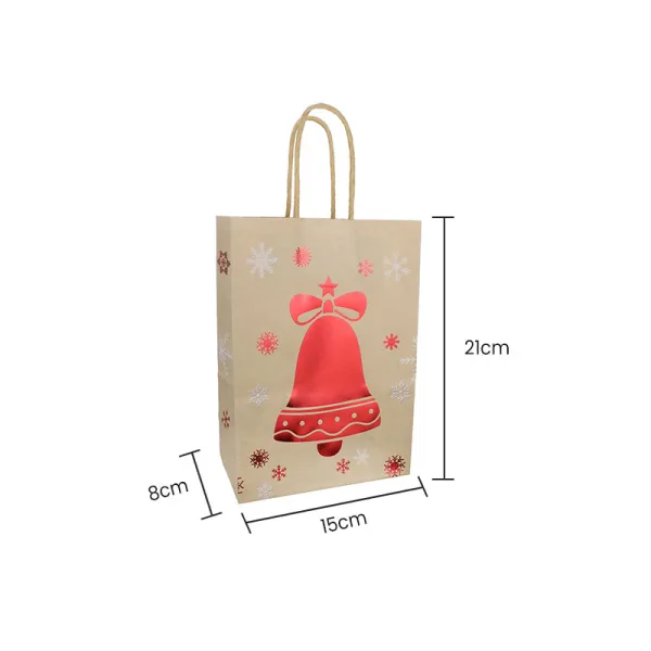 Sac Kraft Christmas Bells 15x8x21cm (10pcs) - image 2