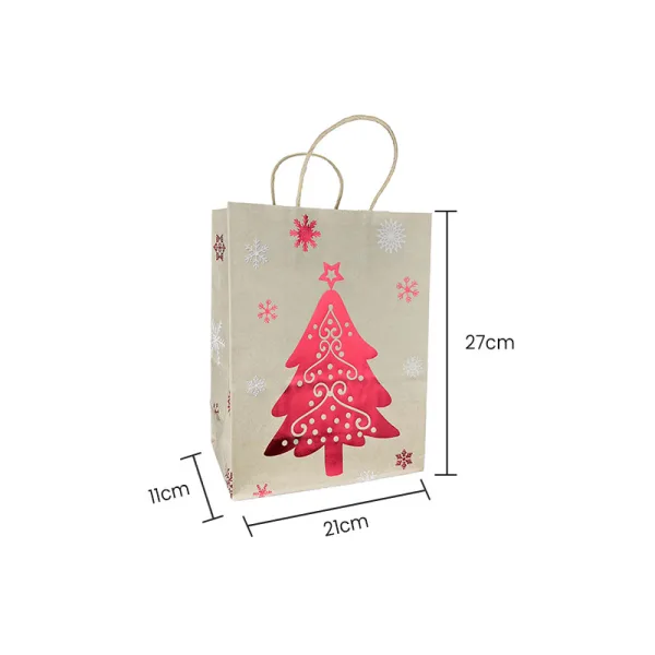Sac Kraft Christmas Tree 27x21x11cm (10pcs) - image 2