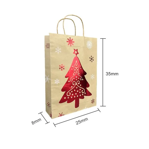 Sac Kraft Christmas Tree 25x35x8cm (10pcs) - image 2