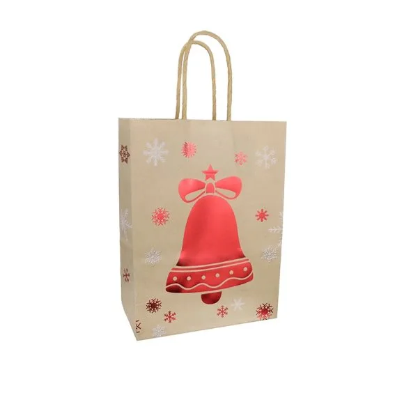 Sac Kraft Christmas Bells 25x35x8cm (10pcs) - image 3