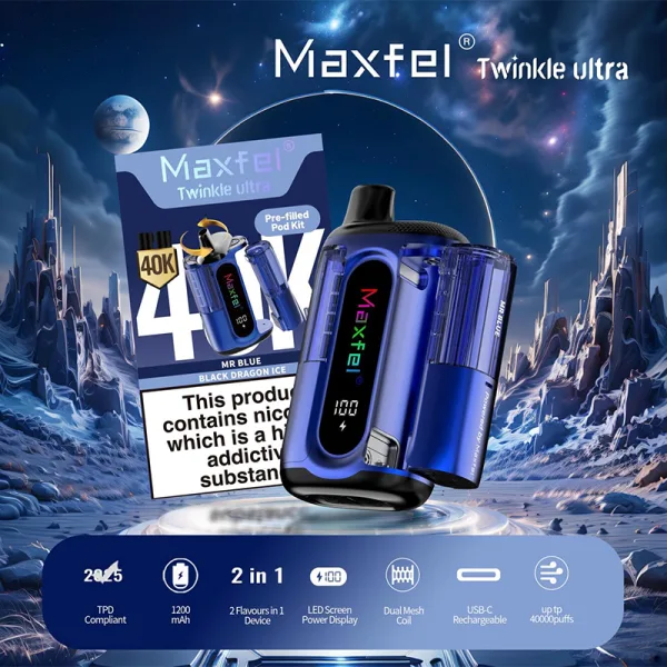 Starter Kit Twinkle Ultra 40K 2 in 1 1200mAh 2% - Maxfel - image 4