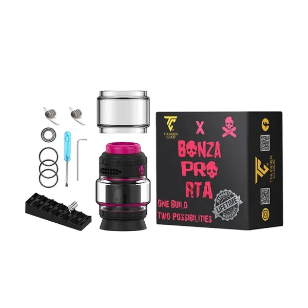 Bonza Pro RTA Black Pink Limited Edition 4/6ml 26.5mm - Thunder Cloud x Vaping Bogan - image 4