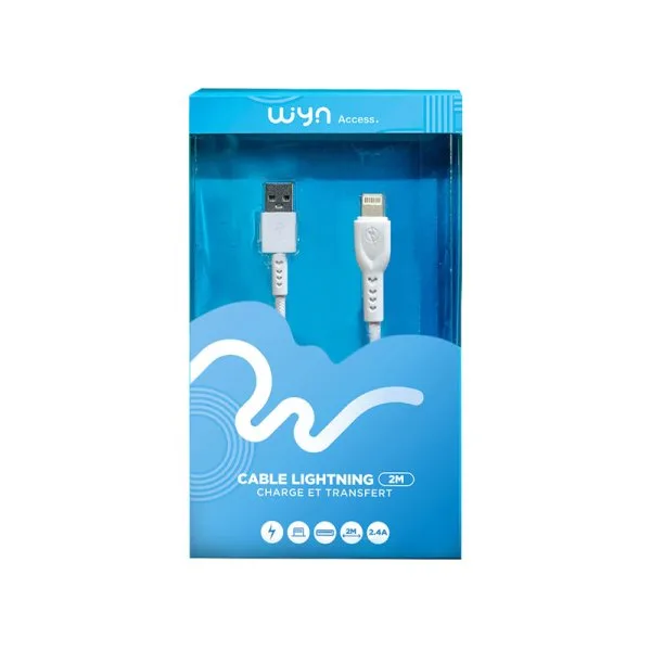 Câble de Charge TYPE-A vers Lightning 2m (1pc) - WYN Access - image 3