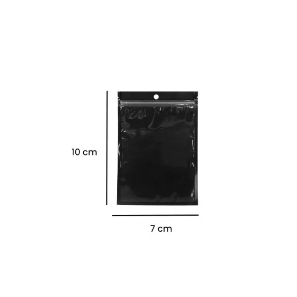 Pochette Noire à Fermeture Pression 7x10cm (100pcs)