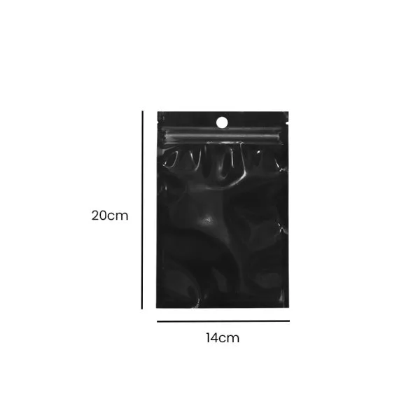 Pochette Noire à Fermeture Pression 14x20cm (100pcs)