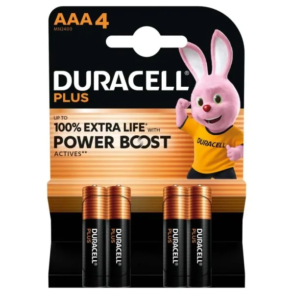 Pile Alcaline LR03 AAA 1.5V (4pcs) - Duracell Plus