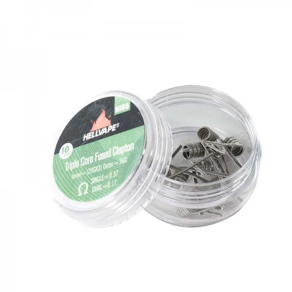 NI80 Triple Core Fused Claptons Coils pre-built (10pcs) - Hellvape - image 3