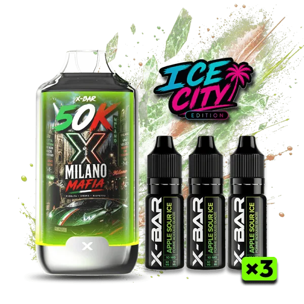 Ice City 50K + 3 E-liquides 850mAh 20ml / 20mg - X-Bar - image 4