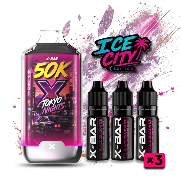 Ice City 50K + 3 E-liquides 850mAh 20ml / 20mg - X-Bar - image 8