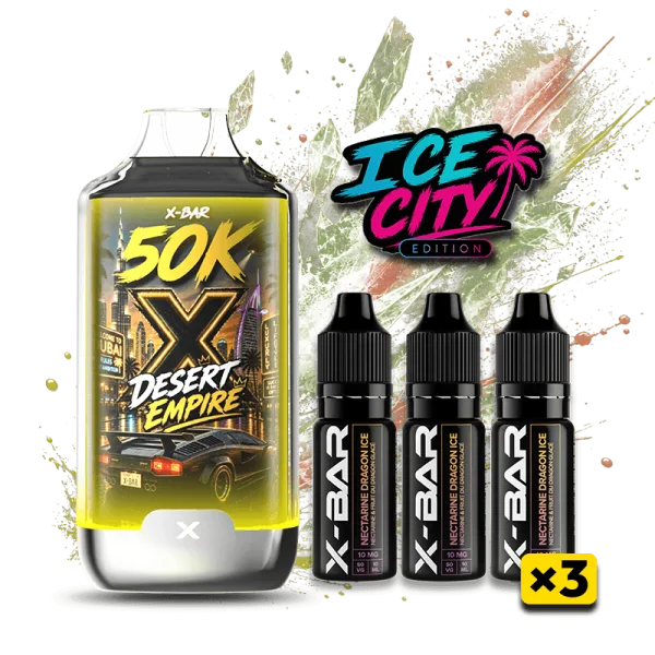 Ice City 50K + 3 E-liquides 850mAh 20ml / 20mg - X-Bar - image 12