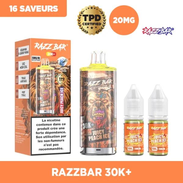 Pack 30K 650mAh 20ml / 2% - RazzBar - image 4