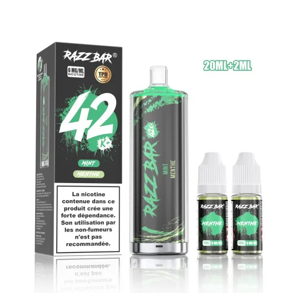 Pack Shisha DL 42K+ 850mAh 20ml / 0.6% - RazzBar - image 4