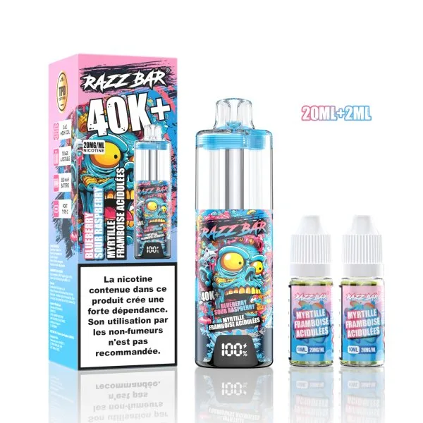 Pack MTL/RDL 40K+ 850mAh 20ml / 2% - RazzBar - image 4