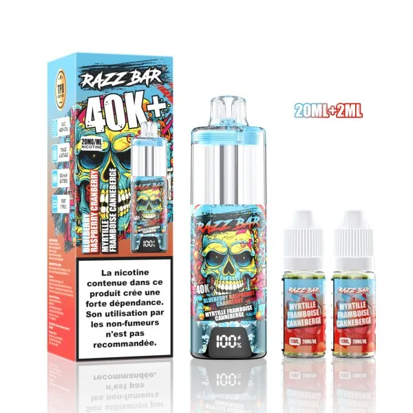 Pack MTL/RDL 40K+ 850mAh 20ml / 2% - RazzBar - image 8