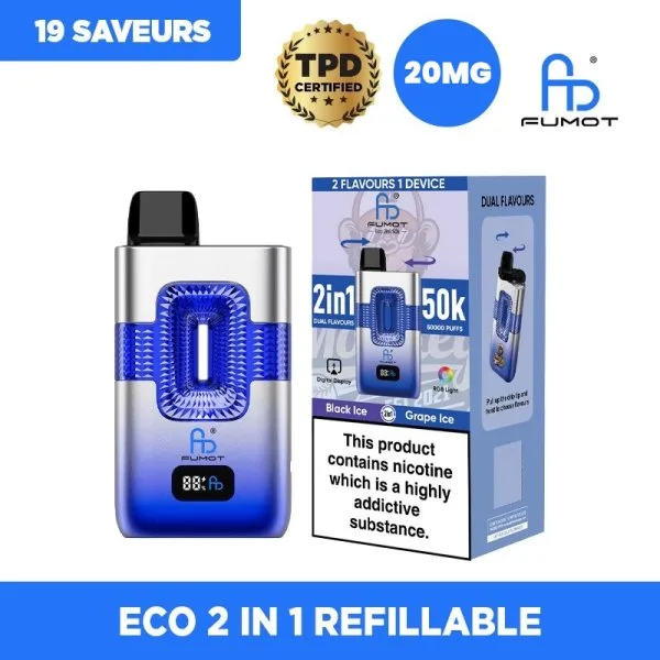 ECO 2in1 Refillable 50000 Puffs 20mg - Fumot - image 3
